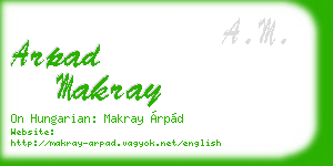 arpad makray business card