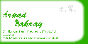 arpad makray business card